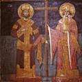 Lika med apostlarna Tsar Konstantin och hans mor Tsarina Helena St. Lika med apostlarna Helena